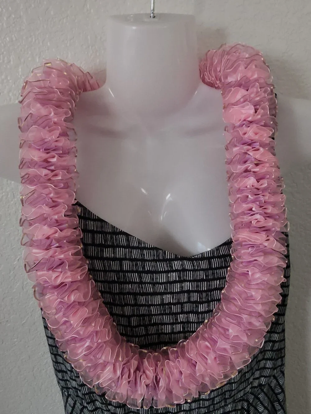 Pink Ruffled Lei Necklace - Women Accessories